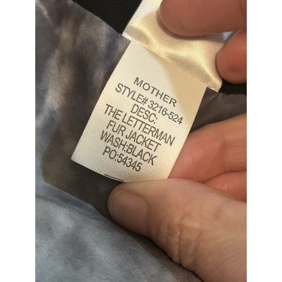 MOTHER Women's The Letterman Faux Fur Bomber Jacket Black - Size Medium - Picture 11 of 11